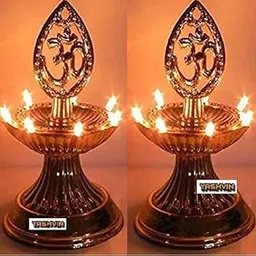 @ Pack of 2 Premium 1 Layer Electric Gold Lights Diya|Deep|Deepak for Pooja|Puja|Mandir| Diwali Festival Decoration|| Make in India || BG40-image-11