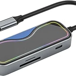 SHOPORA® USB Hub Aluminum Alloy Pd 100W Laptop Docking Station 7 in 1 Docking Station | Computer Cables & Connectors | USB Cables, Hubs & Adapters-image-27