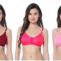 shevara Women’s Cotton Front Open Bra Non-Padded, Non-Wired Full Coverage Comfort Fit Bra with Front Hook Closure, Easy Access & Breathable Support-picture-31