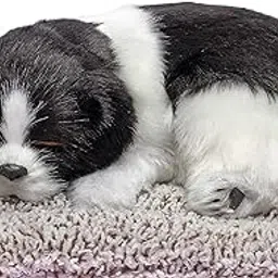 Sleeping Dog Stuffed Toy - Sleeping Cute Dog for Car Auto Dashboard and Home Decor | Cute Car Interior Toy, Sleeping Puppy Black & White Stuffed Toy - Size (26cm X 21cm)-picture-64