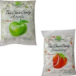 UOOTPC Haoliyuan Thai Chew Combo Flavored(Strawberry Candy,Apple Candy)350Gm(Pack Of 2)-picture-39