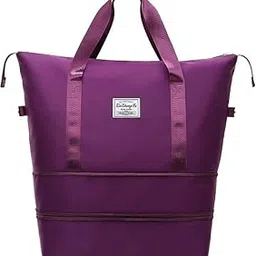 lnt Women's Foldable Travel Duffel Bag – Lightweight Waterproof Polyester, Dry & Wet Separation, Fixed Strap, Large Capacity Carry-On Luggage (Maroon)​-picture-52