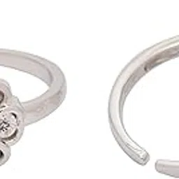 unniyarcha 92.5 Silver Shining Flower Toe Rings for Women - Pure Sterling Silver Jewelry with Authenticity Certificate, Toe Rings for Women's Silver, God, Religion.-picture-18