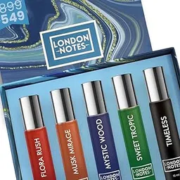 London Notes Eau De Parfum Gift Set 5x15 ml for Male & Female Both with | Sweet,Musk,Flora,Mystic,Timeless | Long Lasting EDP Fragrance Scent-picture-12