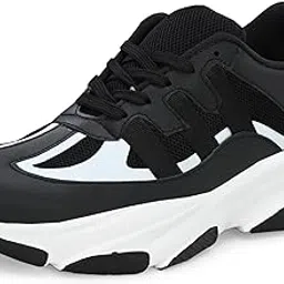knoos Black Synthetic Leather Lace Up Casual Shoes for Women and Girls-picture-18