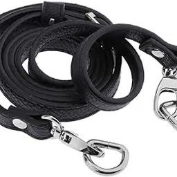 myaddiction 2xAdjustable Leather Bag Strap Replacement for Bag Making Black- Silver Buckle-picture-37