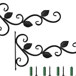 Wall Hanging Basket Brackets Iron Hooks Fence Deck Porch Garage Balcony-picture-15