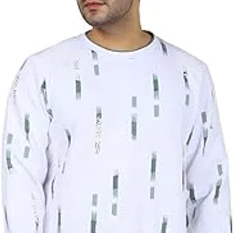 nexgen club Men's Sweatshirt Full Sleeve Crew Neck Winter Pullover Rib Cuffs All Over Print Knitted Cotton Polyester Blend Semi-Formal for Man and Boy Unisex Gen Z-picture-33