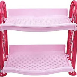 Kuber Industries Plastic 2 Layer Multipurpose Storage Rack (Pink) -CTKTC24992-picture-23