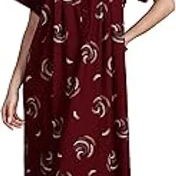 shree balaji maxi Women's Alpine Front Open and Side Pocket Maxi Nighty Nightdress-picture-10