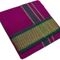 vimayam South Indian Pooja Dhoti Towel set | 4 Meter Dhoti + 2.25 Towel-picture-33