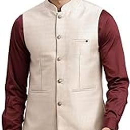 turtle Men Poly Cotton Self Design Slim Fit Grey Nehru Jacket-picture-8