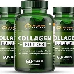 THE SUNSHINE NATURAL COLLAGEN BUILDER WITH VITAMIN C & E FOR ENHANCE NATURAL GLOW | SKIN ELASTICITY & HYDRATION | REDUCES SIGNS OF AGING - 60 CAPSULES SUPPLEMENTS (PACK OF 3)-picture-59