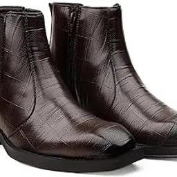 bxxy Men's 2 Inch Block Heel Height Increasing Faux Leather Material, Casual Formal Slipon Chelsea Boot and Outdoor Boot-picture-36