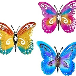 FABLOFT Metal Butterfly Wall Decor Wall Art Sculpture for Bedroom Centerpiece Office 3pcs-picture-26