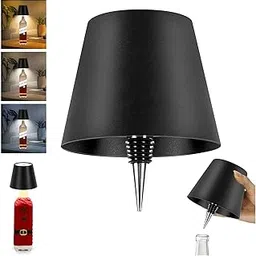 Mebaraul Wireless Bottle Lamp, 2025 New 3 Color Rechargeable Wine Bottle Lights, Bottle Lamp Shade with Touch Dimming for Bedroom, Bar, Restaurants and Outdoor Use (Black)-picture-24