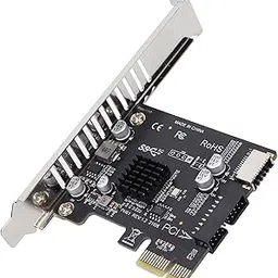 Dpofirs Desktop Hard Disk Expansion Transfer PCIE 1x to USB 3.1 Adapter Card, Connector 1: USB 3.0 20Pin Socket, Connector 2: USB 3.1 20Pin Front Panel Connector-picture-34