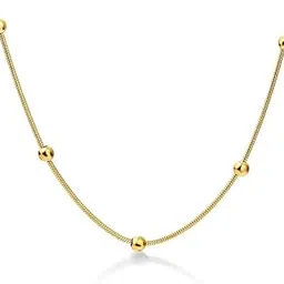 Stainless Steel Round Bead Snake Chain Necklace for Girls & Women- Anti Tarnish Plain Chain-image-29