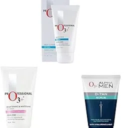O3+ Milk Scrub Enriched with Macadamia Nuts Extracts for Clean & O3+ Brightening and Whitening Face Wash, 50g & O3+ ALPHA MEN Acno D-TAN Scrub With Hyaluronic & Mint 50g image 1