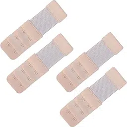 prasita 2 Hook Bra Extension for Women | Adjustable Elastic Strap for Extra Band Room and Better Fit | Soft Polyester - Beige (Pack of 4)-picture-34