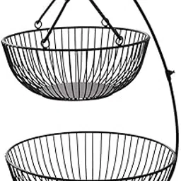 Merishopp Multipurpose Iron Fruit Basket Display Basket for Kitchen Party Decoration Black A-picture-22