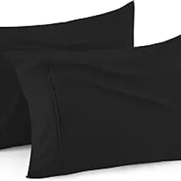 CCWB Pillow Covers Set of 2 Egyptian Cotton 600 Thread Count Softest Long Staple 100% Cotton Hotel Quality (Black, Standard)-picture-41