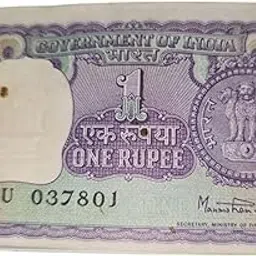 Aarchu Arts 1rs Note Year 1977, Indian One rupes Note | Circulated Condition Good for Kids Above 5 Years.-image-3