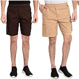 wearilio Men's Twill Cotton Shorts (Black, 3XL (38-40 Waist))-picture-12