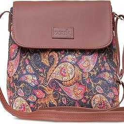 zouk Flap Sling Bag | Crossbody Bags for Women | Women's Handbags | Stylish | Vegan Leather Evening Bag | Travel & Office Use | Purse and Wallet | Paisley Print-picture-3