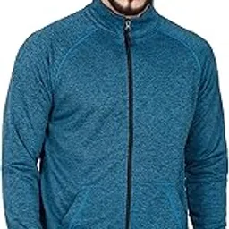 scottish polo MEN'S GRINDLE COTTON HIGH NECK LIGHT BLUE MELANGE JACKET-picture-39