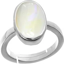vkg gems 5.25 Ratti Natural Certified White Opal Astrological Gemstone Ring for Women and Men Adjustable.-picture-39