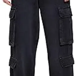 s f jeans co aware SF Jeans by Pantaloons Women's Relaxed Jeans (110159697005_Black image 1