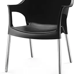 Nilkamal Plastic Chair for cafe with Arm | 3 Year Warranty | For Home, Living Room, Outdoor| Black Colour| NS10SS-picture-14