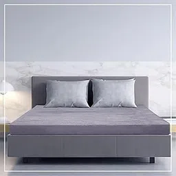 Premium Waterproof Polycotton, Breathable & Hypoallergenic Ultra Soft Elastic Fitted Bed Mattress Protector/Cover 75"x36"x10" - Single, Grey-picture-12