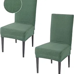 HOKIPO 200 GSM Jacquard Set of 2 Dining Chair Cover, Green (AR-4866-GRN*2)-image-34
