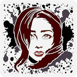 FINGERINSPIRE Woman Face Stencil 11.8x11.8inch Women Ink Spot Face Drawing Template Beauty Girl Pattern Decoration Stencil Woman Theme Stencil for Painting on Wood Wall Fabric Paper Furniture-picture-28