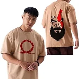 fanideaz Mens Oversized Anime Printed Half Sleeve Cotton Branded T-Shirt for Mens ||Printing Tshirts for Men || Oversize Tshirts for Men-picture-56
