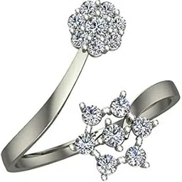 dishis 18k (750) White Gold Diamond Ring for Women-picture-24