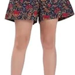 Aanvi Kurti Women's Floral Print Shorts, High Waist, Pockets, Casual Wear-picture-35