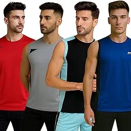 FTX Drifit Colorblock Sleeveless Activewear Sports Tshirt for Men (Pack of 4)-picture-20