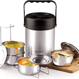 WARMEO Legend 4 Pcs Stainless Steel Containers 600 ml Each, PU Insulated, Hot & Cold Leak-Proof Lunch Box for Office, College, Picnic-picture-46