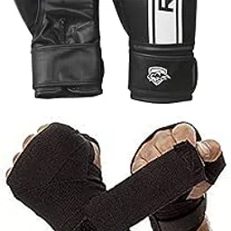 IWIN Our Black Boxing Gloves for Training & MuDay Thai | MDaya Hide Leather Gloves for Sparring, ickboxing, Fighting, Punch Bags with Black Hand Wraps(Boxing Tape), 10 oz-picture-15