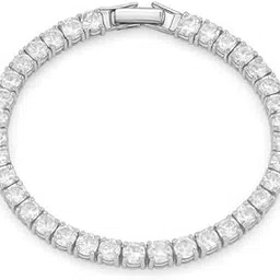 jaganlaxmi Premium Silver Diamond Tennis Bracelet for Women & Girls - Elegant Cubic Zirconia Jewelry Gift-picture-20