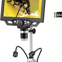 Koolertron 9-inch LCD Digital Microscope - 12MP 1600x 1080P HD, 32G TF Card & 5000mAh Battery, 10-inch Stand & Side Light for Plant/Rock/Circuit Board/Coin Detection and Analysis-picture-52