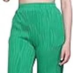 freehand by The Indian Garage Co Women Fitted and Straight Solid Textured Top and Pants Co-ord Set (Pepper Green_L)-picture-12