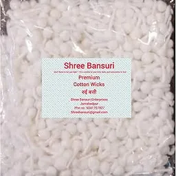 Shree Bansuri Phool Batti, Pure White, Round Cotton Wicks, GOL batti for puja, 1000 pc (Pack of 2) (Medium, 2000 Piece)-picture-24
