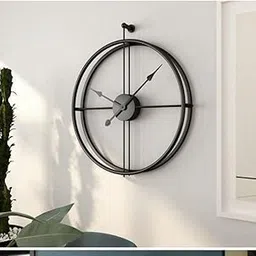 ARTISTRY DECORS Metal Double Ring Modern Analog Wall Clock in Black Colour (60cm) for Bedroom/Home/Office/Hall/Dining Room Elegant Large Modern Wall Clock for Home Decor (24"x24")-picture-25
