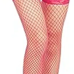 xs and os Lace Top Fishnet Thigh High Stockings For Women-picture-26