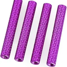 50pcs/Pack M3 Aluminum Column 30mm Round Knurled Alloy Standoff textureSpacer Stud Fastener for RC Multirotors (Purple)-picture-33