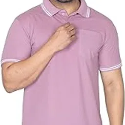 rosy rains Mens Cotton Blend Solid Classic Polo T-Shirt with White Stripes | Short Sleeve, Chest Pocket | Regular Fit | Polo T-Shirt for Men-picture-13